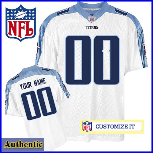 Tennessee Titans RBK Style Authentic White Ladies Jersey (Customized or Blank)