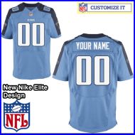 Tennessee Titans Nike Elite Style Team Color Blue Jersey (Pick A Name)