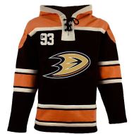 Mens Anaheim Ducks Black Lace Style 2 Heavyweight Hoodie Hockey Jersey