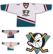 Mighty Ducks of Anaheim Throwback White Hockey Jersey Charlie Conway #96