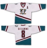 Mighty Ducks of Anaheim Throwback White Hockey Jersey Teemu Selanne #8 