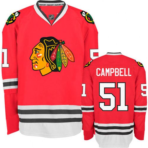 Chicago Blackhawks Authentic Style Red Game Jersey #51 Brian Campbell