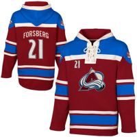 Colorado Avalanche Forsberg #21 Garnet Lace Heavyweight Hoodie Hockey Jersey