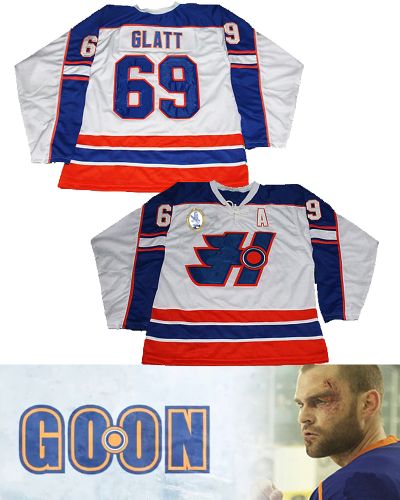 Doug Glatt Halifax Highlanders #69 Goon Movie Authentic White Hockey Jersey