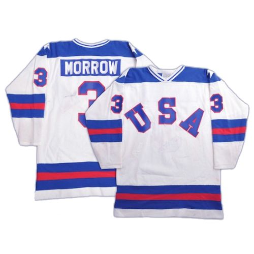 USA Olympic 1980 Miracle on Ice White Ken Morrow Hockey Jersey