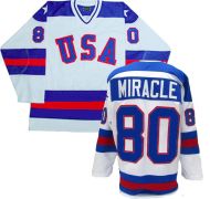 1980 Team USA White Hockey Jersey Miracle 80