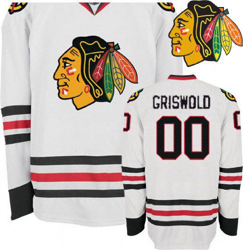 Men's Chicago Blackhawks Clark Griswold Christmas Vacation White Hockey  Jersey