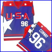 MIGHTY DUCKS D2 MOVIE TEAM USA CONWAY 96 BLUE JERSEY