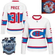 Montreal Canadiens  2016 Winter Classic Ladies White Jersey 31 Carey Price 