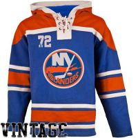 Mens NY Islanders Old Time Blue Lace Heavyweight Hoodie Hockey Jersey