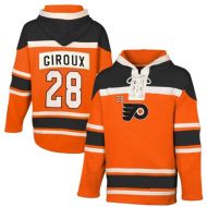 Mens Philadelphia Flyer #28 Giroux Orange Lace Heavyweight Hoodie Hockey Jersey