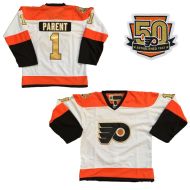 Philadelphia Flyers Authentic Style 50th Anniversary Game Jersey #1 Bernie Parent
