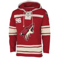 Mens Phoenix Coyotes Old Time Red Lace Heavyweight Hoodie Hockey Jersey