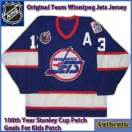 Winnipeg Jets Original Team CCM Authentic Style Home Blue Jersey 13 Selanne